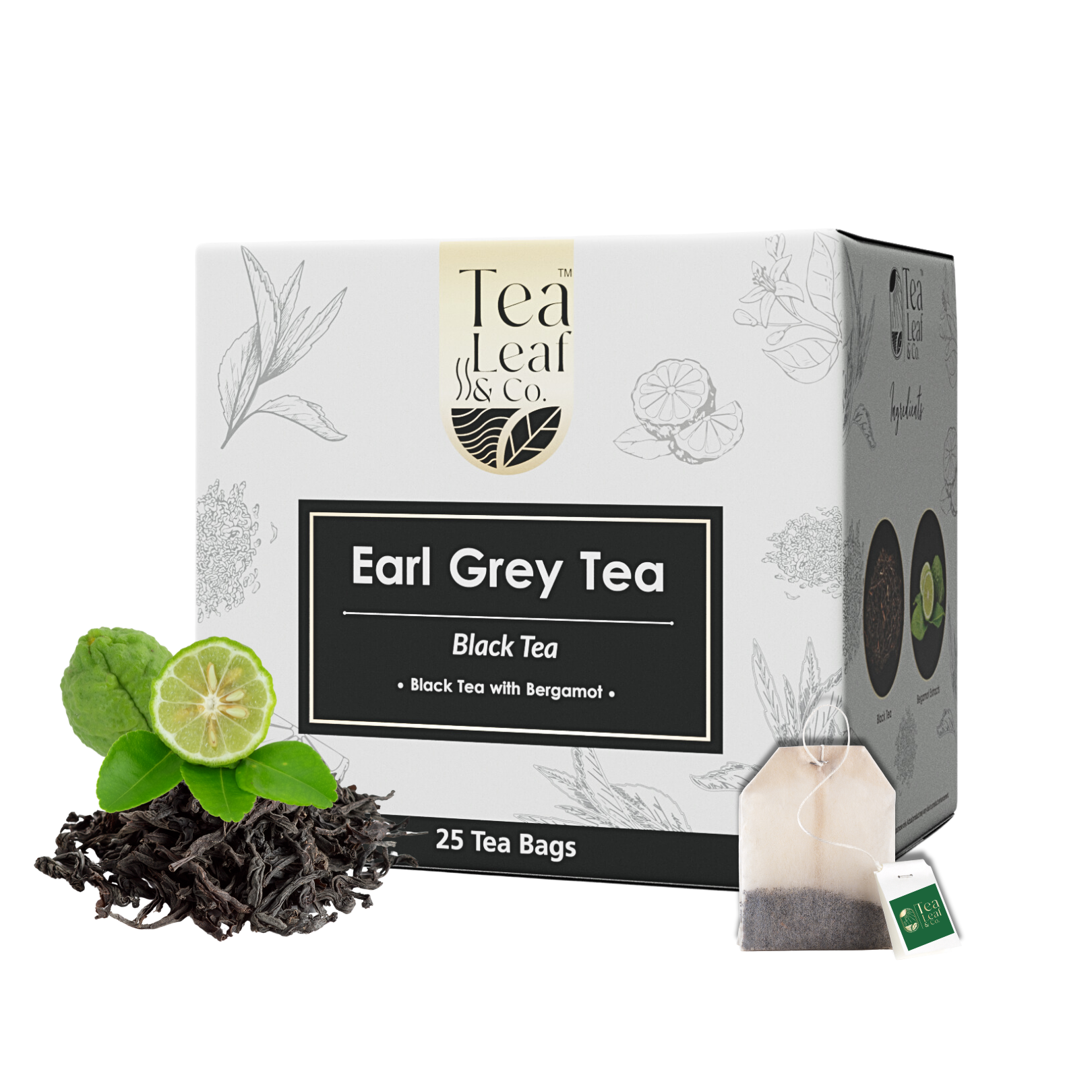 Earl Grey Black Tea with Vitamin C - High Energy & Heart Health, 25 Tea Bags