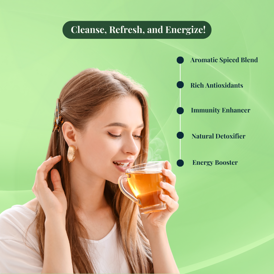 Detox Kahwa Green Tea Improves Digestion & Immunity 25 Tea Bags Each Pack of 1