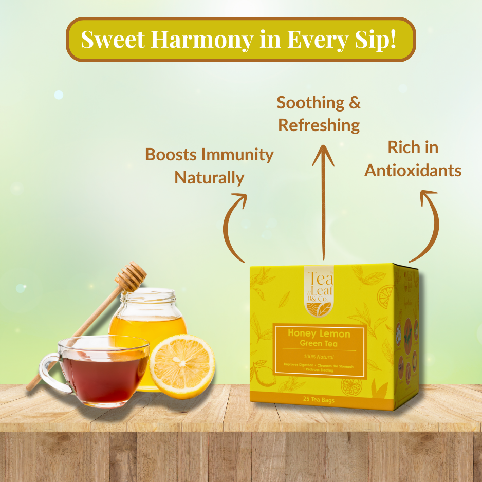 Lemon Ginger Green Tea Digestive Aid with Vitamin C Natural Flavor & Fresh Herbs 25 Tea Bags Pack of 2