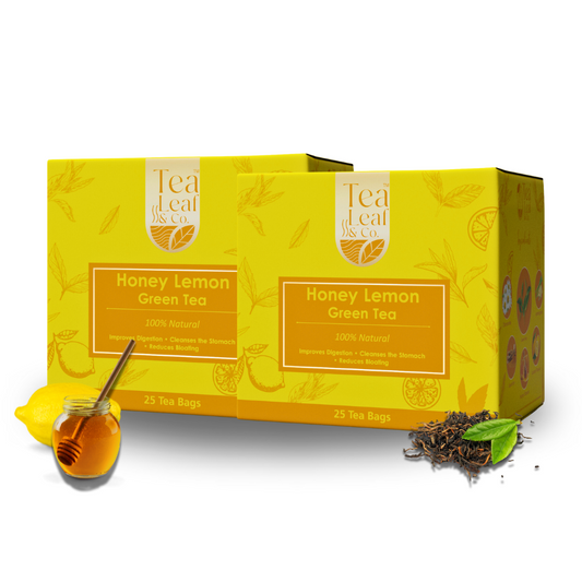 Lemon Ginger Green Tea Digestive Aid with Vitamin C Natural Flavor & Fresh Herbs 25 Tea Bags Pack of 2