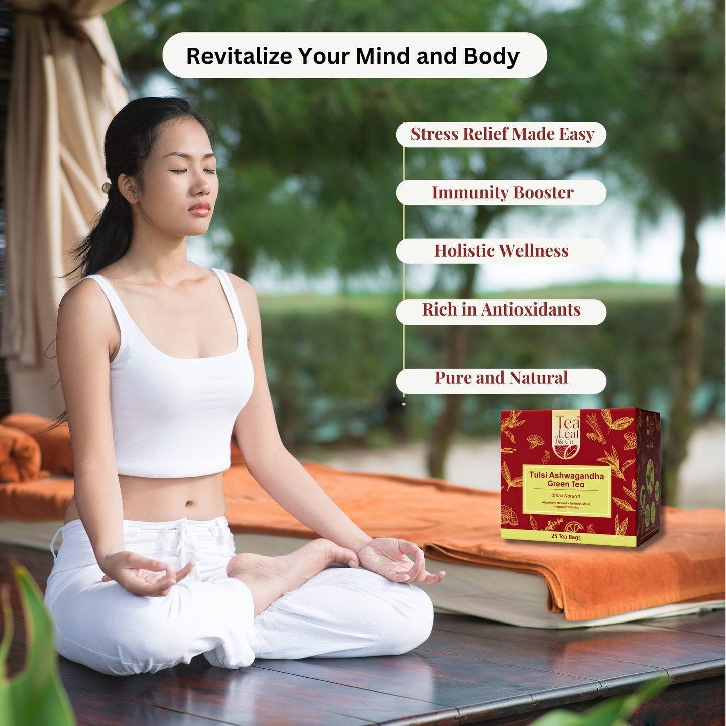 Tulsi & Ashwagandha Pyramid Green Tea 30 Pyramid Tea Bags Pack of 2