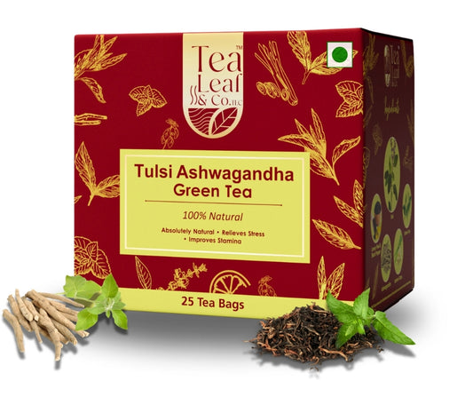 Tulsi Ashwagandha Green Tea Premium Holy Basil Blend 25 Tea Bags Pack of 1