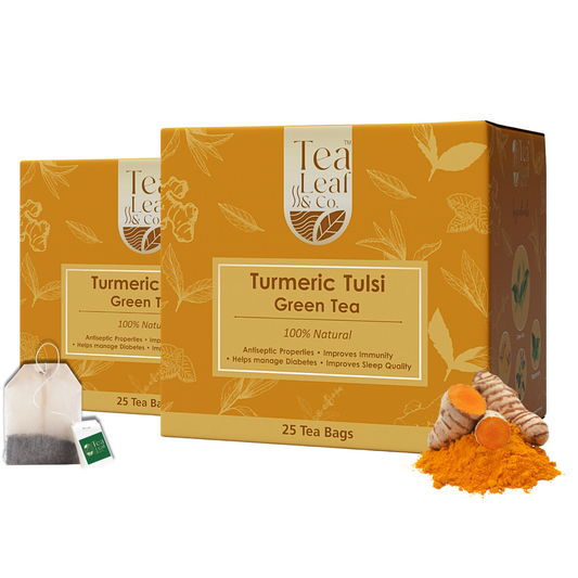 Turmeric Tulsi Green Tea (Pack of 2) - 50 Tea Bags