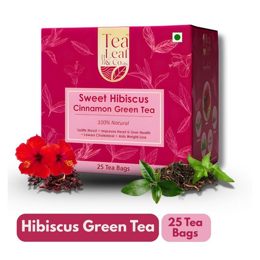 Sweet Hibiscus Green Tea, 25 Tea Bags Pack of 1