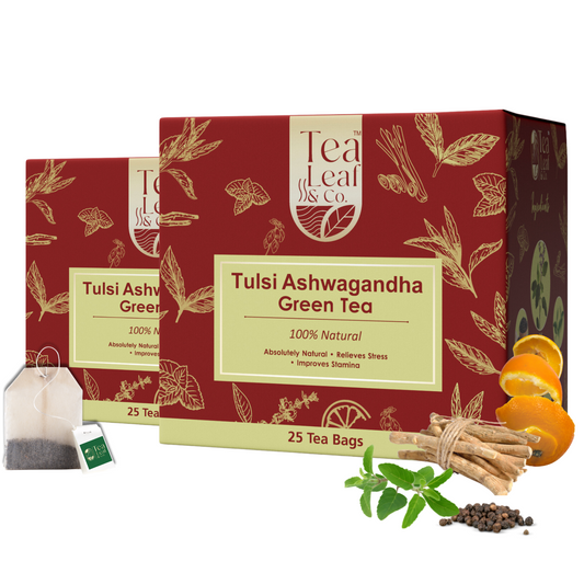 Tulsi Ashwagandha Green Tea (Pack of 2) - 50 Tea bags