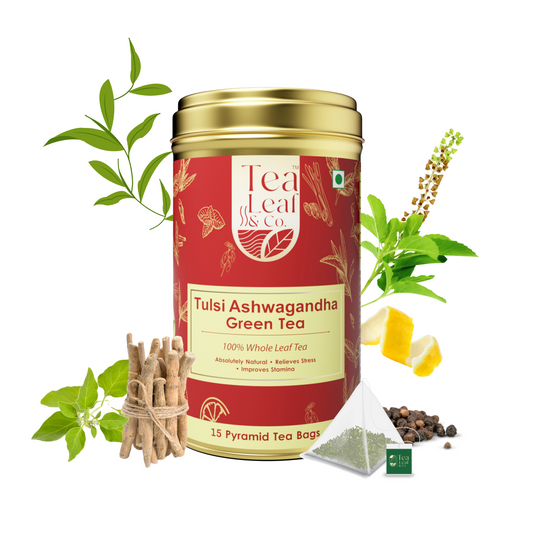 Tulsi Ashwagandha Green Tea - 15 Pyramid Tea Bags