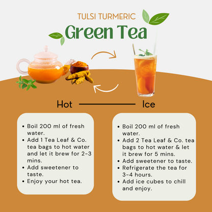 Turmeric Tulsi Green Tea (Pack of 2) - 50 Tea Bags