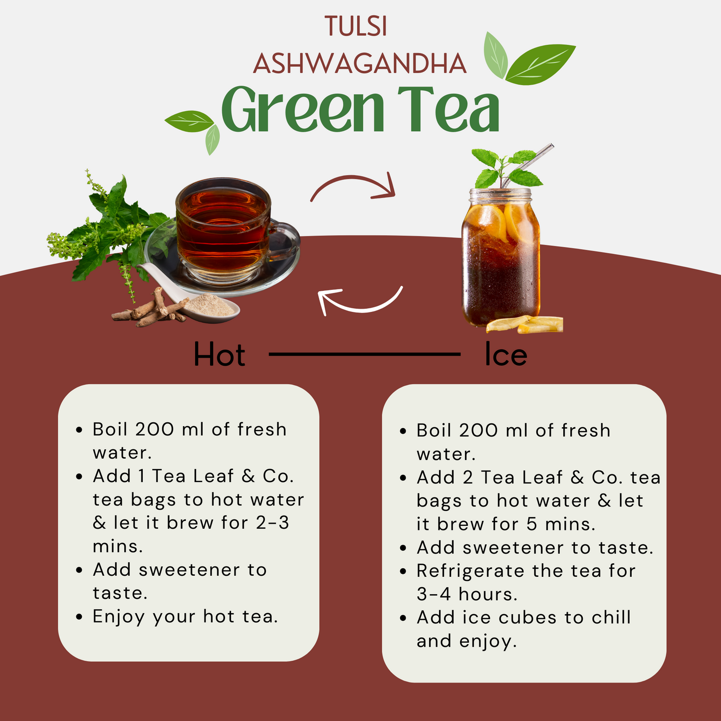 Tulsi Ashwagandha Green Tea (Pack of 2) - 30 Pyramid Tea bags