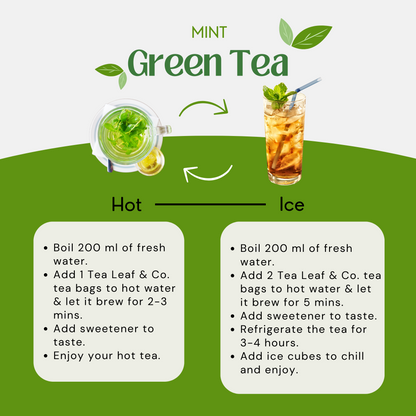 Mint Green Tea (Pack of 2) - 30 Pyramid Tea Bags