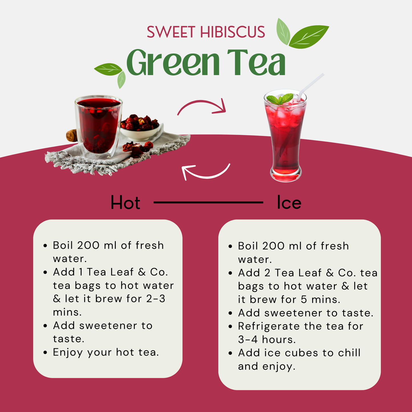 Sweet Hibiscus Green Tea (Pack of 2) - 50 Tea Bags