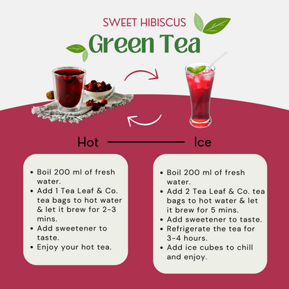 Sweet Hibiscus Green Tea (Pack of 2) - 30 Tea Bags