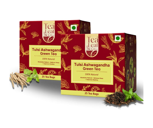 Tulsi Ashwagandha Green Tea, 50 Tea Bags Pack of 2