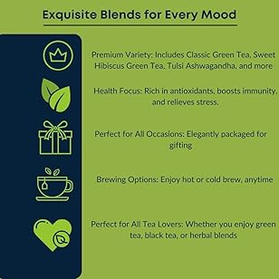 Gift of Tea Bliss  Exclusive 4 Flavor Tea Gift Set in Elegant Packaging