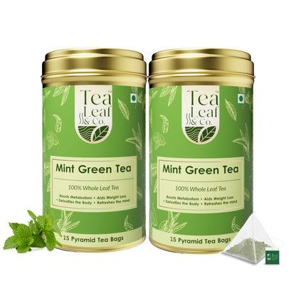 Mint Green Tea (Pack of 2) - 30 Pyramid Tea Bags