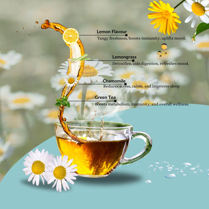 Chamomile Green Tea Improves Sleep & Anxiety Relief Farm Fresh 30 Pyramid Tea Bags Pack of 2