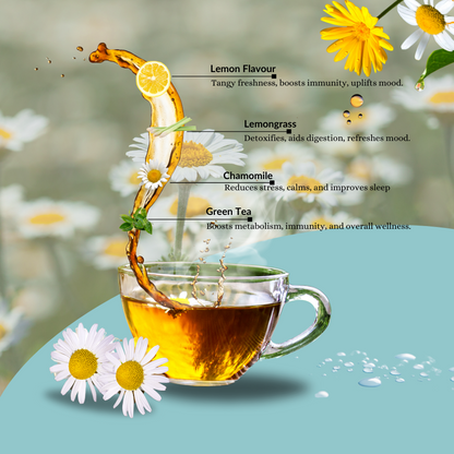 Chamomile Green Tea Pure Chamomile Tea for Relaxation & Anxiety Relief Natural Flavour Farm Fresh 25 Tea Bags Pack of 1