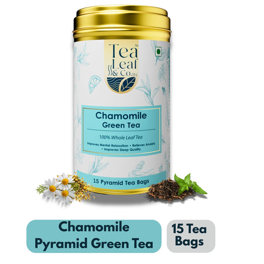 Chamomile Green Tea Natural Pyramid Tea Bags 15 Pyramid Tea Bags Pack of 1