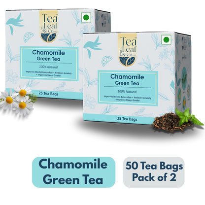 Chamomile Green Tea Farm Fresh & Natural 50 Tea Bags Pack of 2