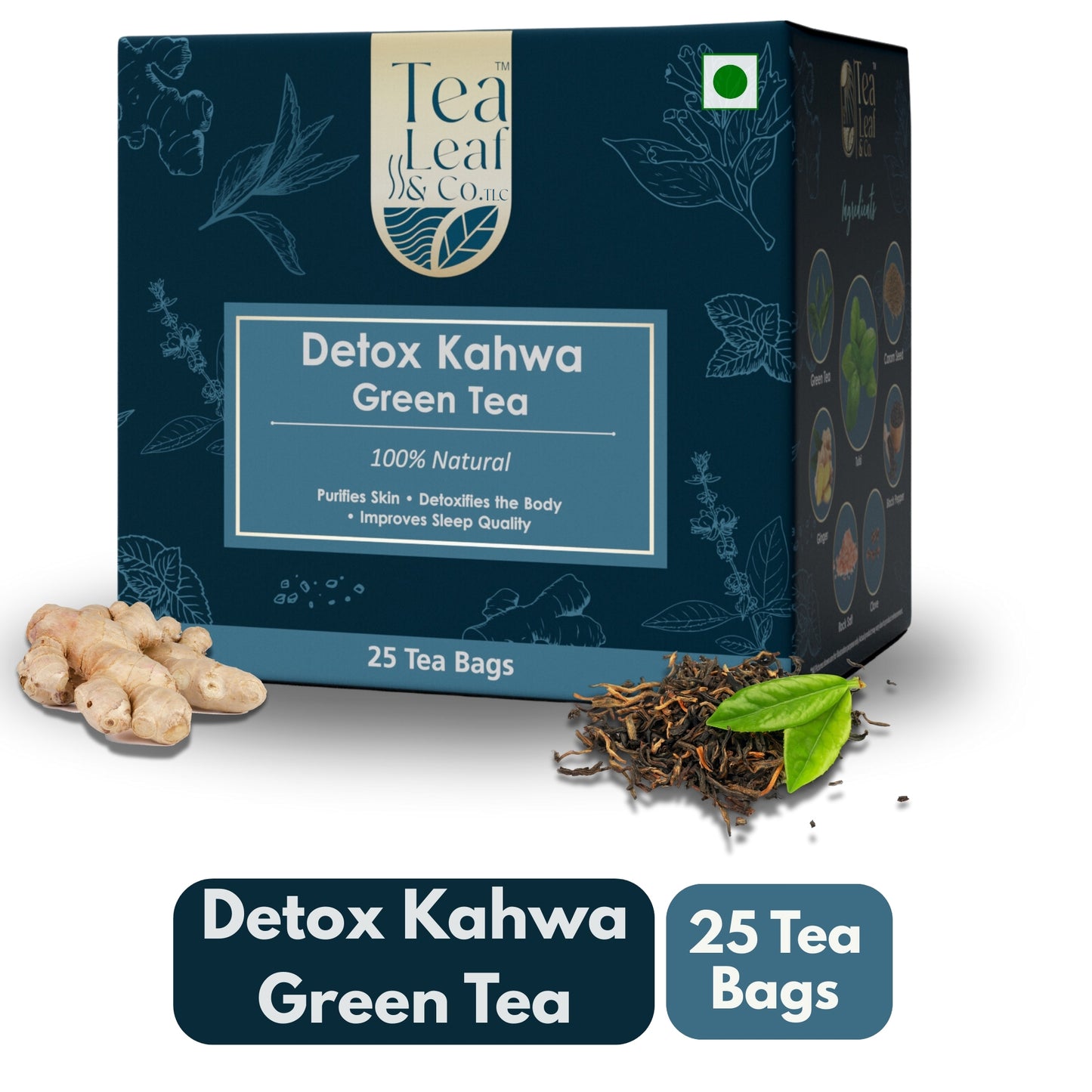 Detox Kahwa Green Tea, 25 Tea Bags Each Pack of 1
