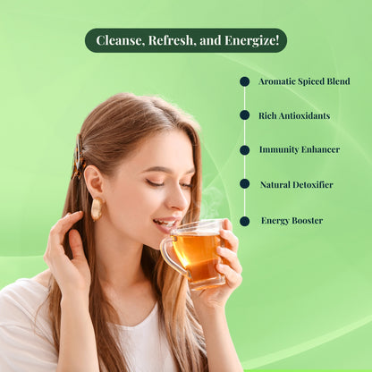 Detox Kahwa Green Tea Natural Fresh Flavour 15 Pyramid Green Tea Bags Pack of 1