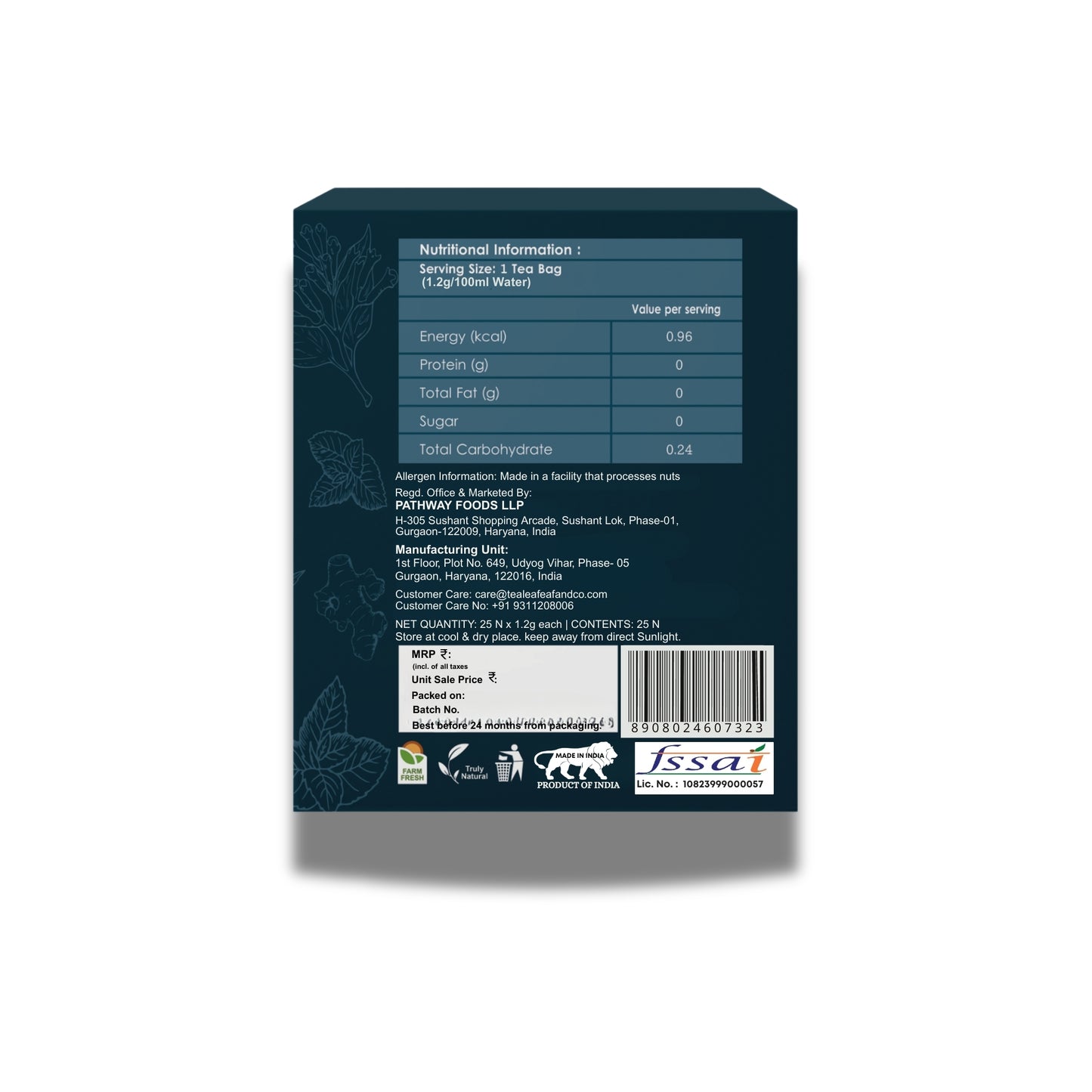 Detox Kahwa Green Tea Natural & Farm Fresh 50 Tea Bags Pack of 2