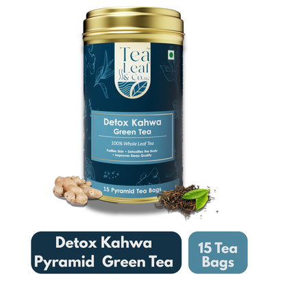 Detox Kahwa Green Tea Natural Fresh Flavour 15 Pyramid Green Tea Bags Pack of 1