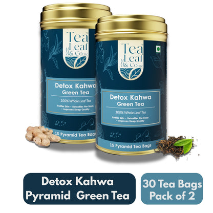 Detox Kahwa Green Tea Natural Fresh Flavour 15 Pyramid Green Tea Bags Pack of 1