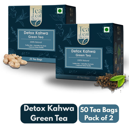 Detox Kahwa Green Tea Natural & Farm Fresh 50 Tea Bags Pack of 2