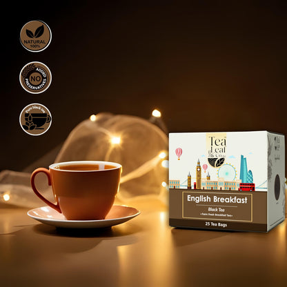English Breakfast Black Tea High Energy & Sugar Levels Farm Fresh Flavour 25 Tea Bags Pack of 1