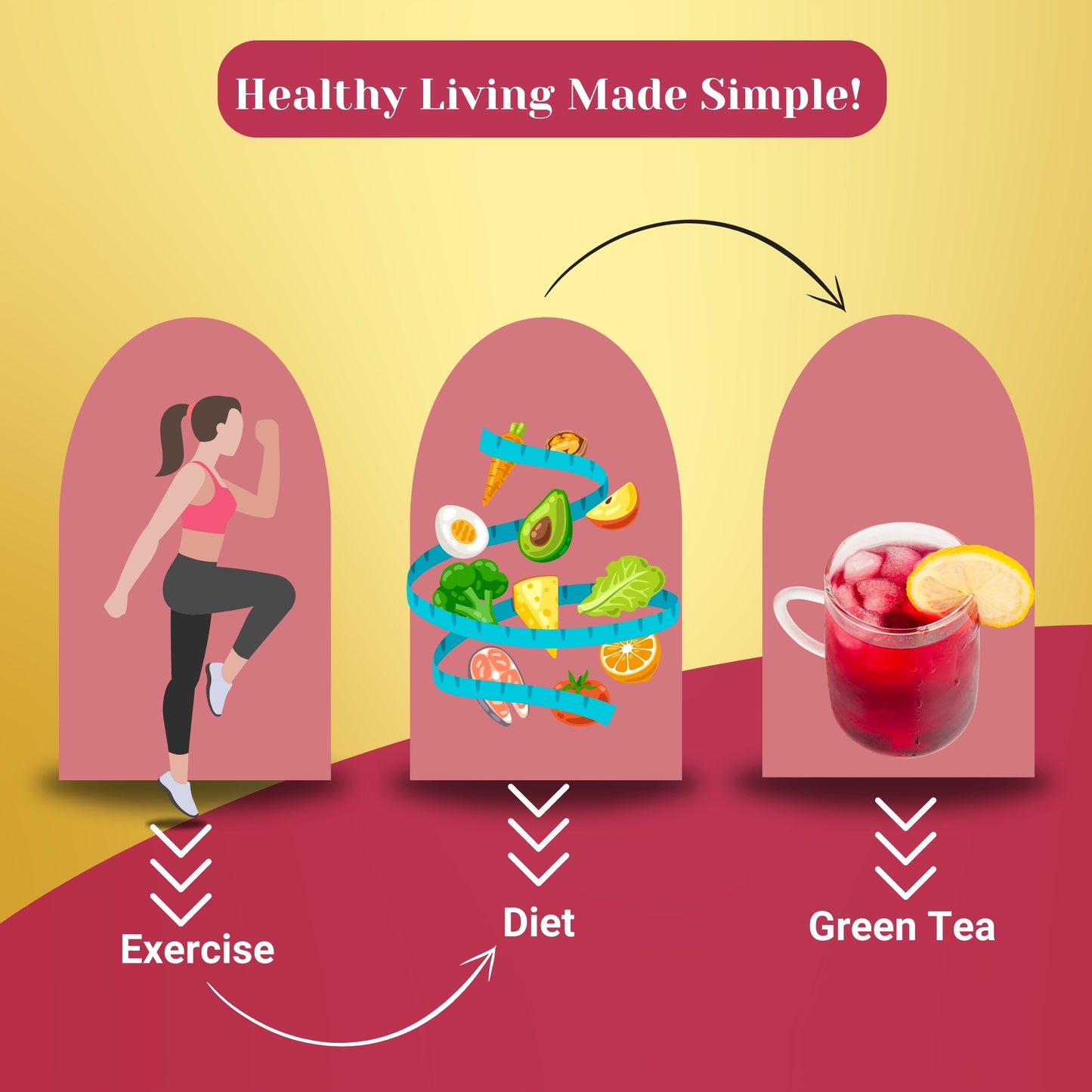 Green Tea Set (Pack of 3) - 45 Pyramid Tea Bags