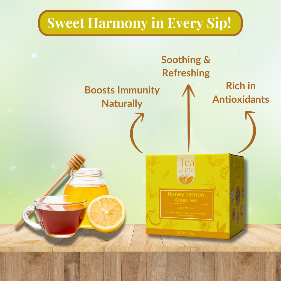 Honey Lemon Green Tea with Vitamin C Boosts Immunity Digestion & Metabolism Zero Calories 25 Green Tea Bags Pack of 1