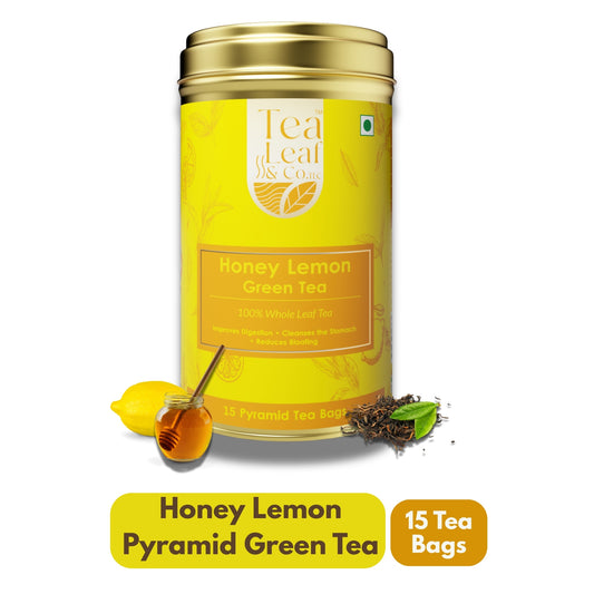 Honey Lemon Green Tea & Digestion Boost Natural Flavour Zero Calories 15 Pyramid Tea Bags Pack of 1