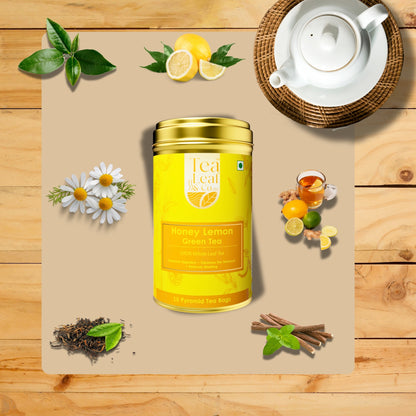 Honey Lemon Green Tea & Digestion Boost Natural Flavour Zero Calories 15 Pyramid Tea Bags Pack of 1