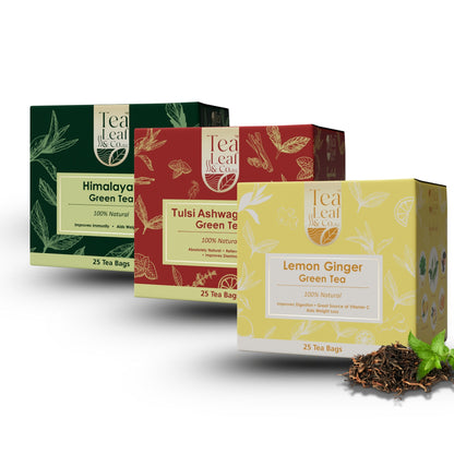 Tulsi, Ashwagandha & Lemon Ginger Himalayan Green Tea 75 Tea Bags Each Pack of 3