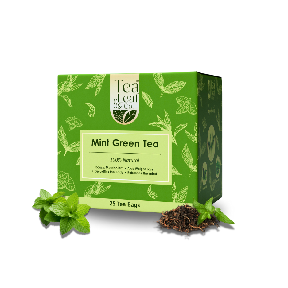 Mint Green Tea Cool & Refreshing Spearmint & Peppermint Blend 25 Tea Bags Pack of 1