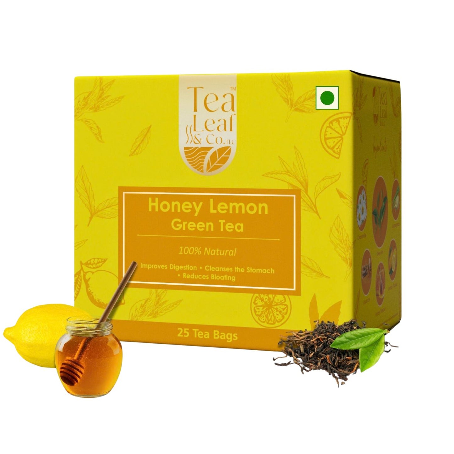 Honey Lemon Green Tea with Vitamin C & Zero Calories 25 Green Tea Bags Pack of 1