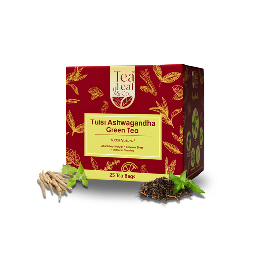 Tulsi Ashwagandha Green Tea Stress Relief & Immunity Boost Premium Holy Basil Blend 25 Tea Bags Pack of 1