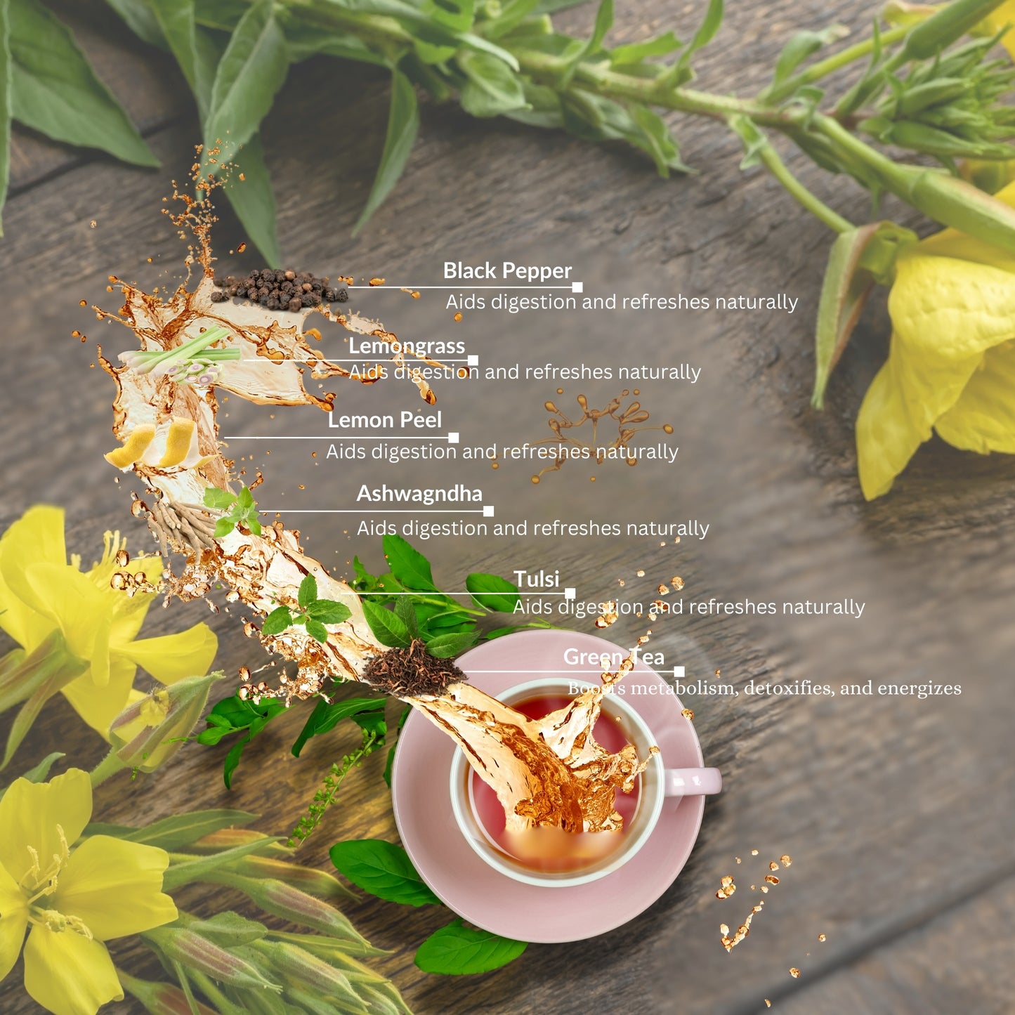 Tulsi Ashwagandha Green Tea 15 Pyramid Tea Bags Pack of 1