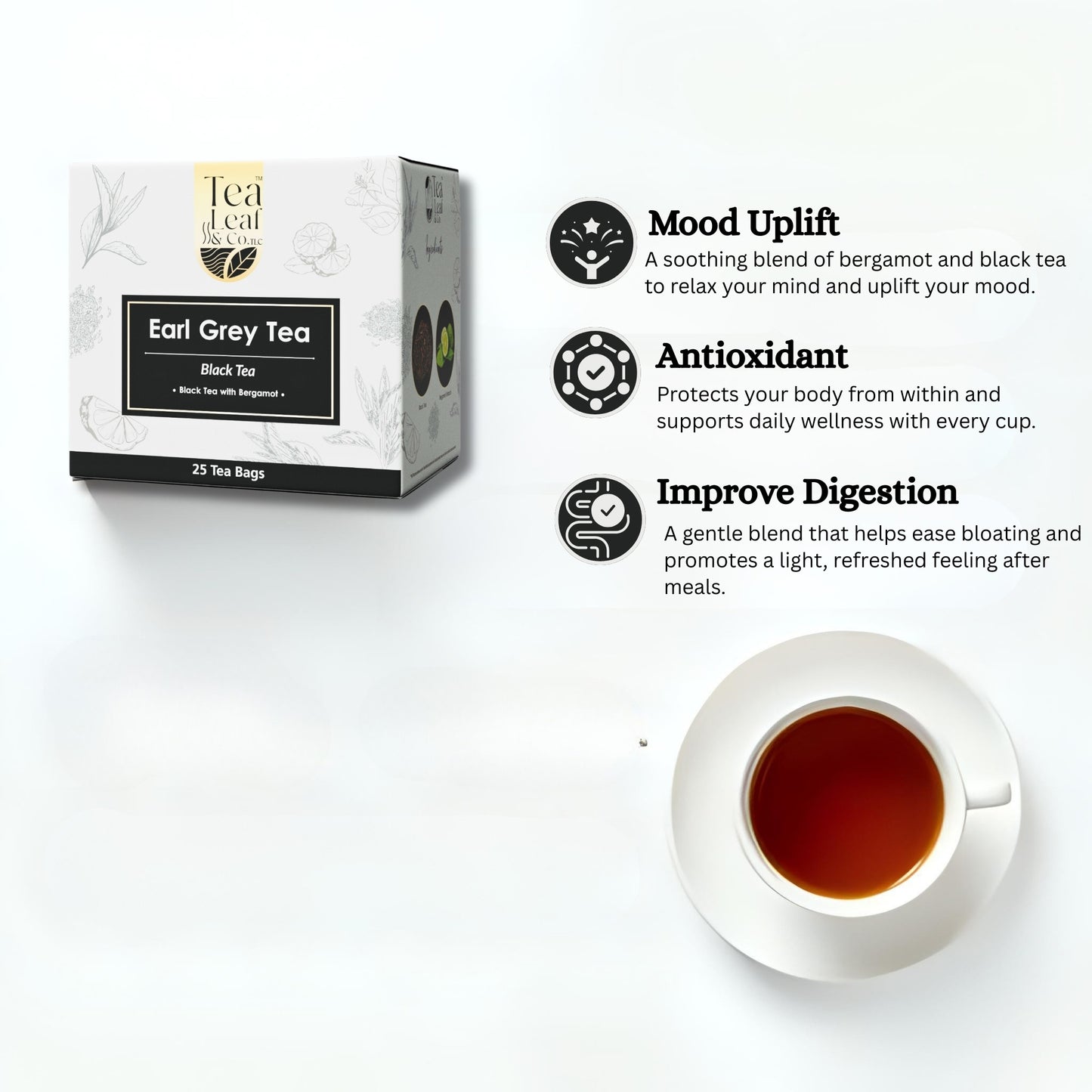 Earl Grey Black Tea with Vitamin C High Energy & Sugar Levels 25 Tea Bags Pack of 1